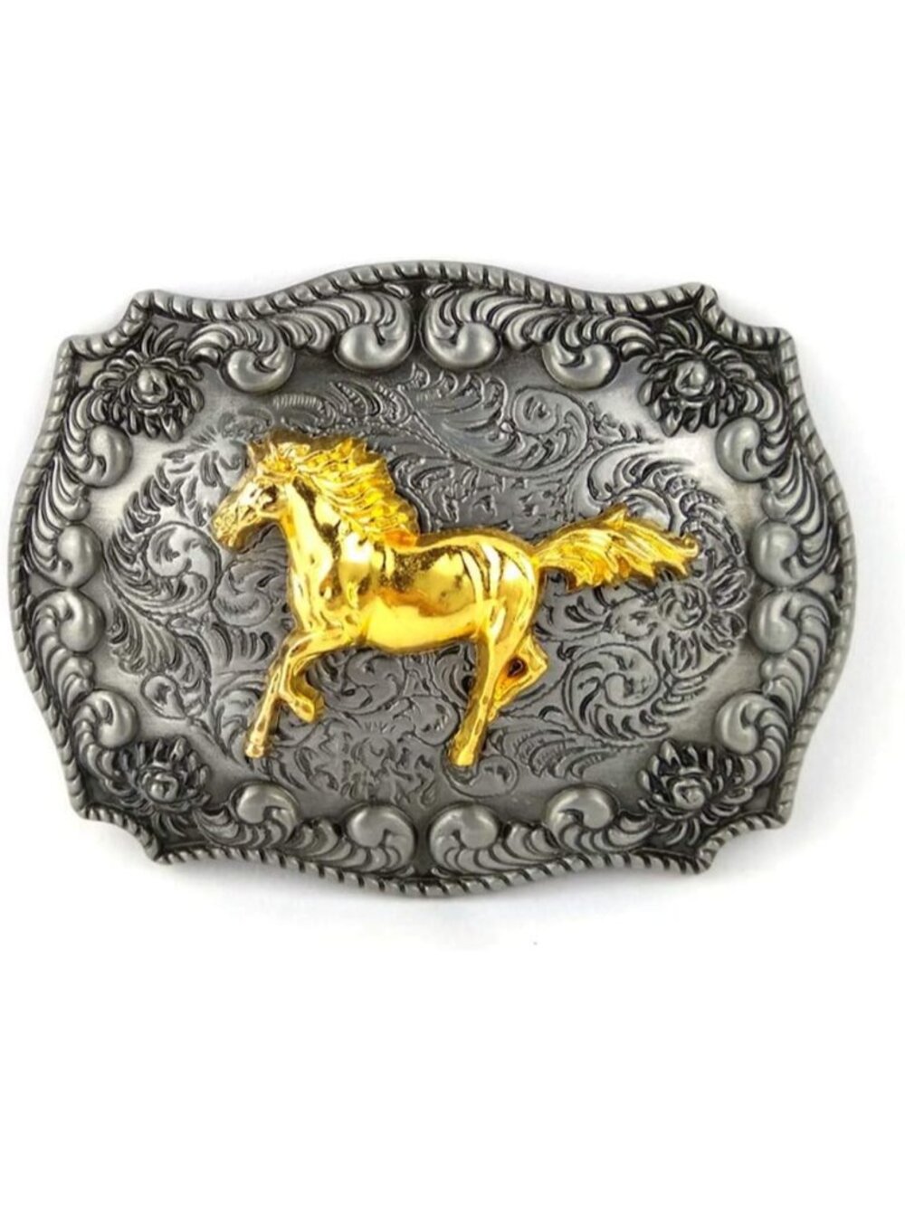 Unisex Gold Horse Western Cowboy Belt Buckle Custom Belt Accessory